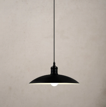 Vintage Wrought Iron Industrial Pendant Light (One Set)